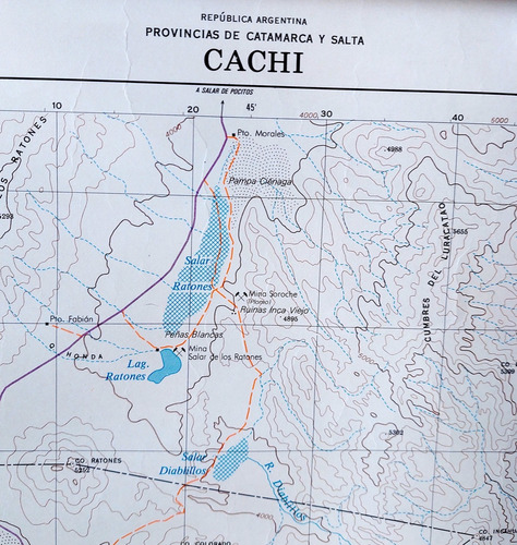 Mapa Cachi Catamarca Y Salta 1988 Carta Topográfica Plano