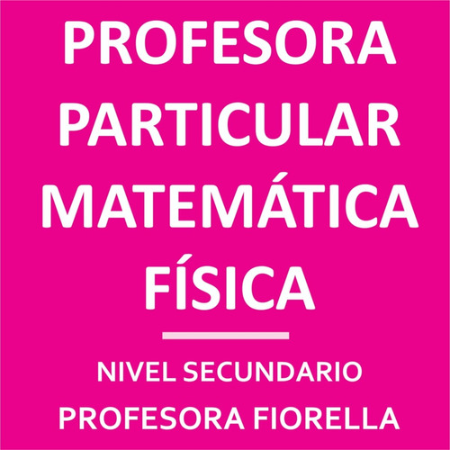 Profesor Matematica Secundaria Particular Online Zoom