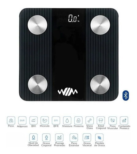 Bascula Digital Inteligente Bluetooth Hasta 180kg Wim