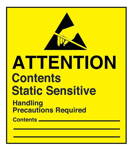 Etiquetas  Attention/contents Static Sensitive , 64x44mm