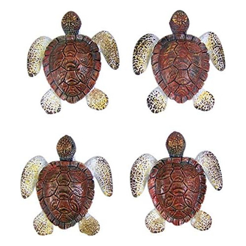 Cast Resin Sea Turtle Drawer Pull Handles, 2 Inches, Se...