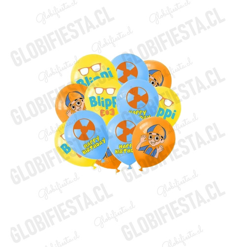 Pack Full Cumpleaños Globos Blippi Cotillon X10