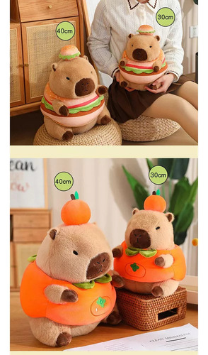 A Carpincho Transformable De Peluche, Juguete De Hamburguesa