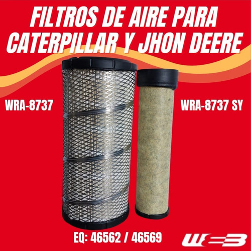 Filtros Aire Caterpillar Y Jhon Deere Wra-8737 Wra-8737 Sy 