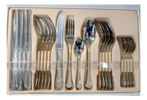 Juego De Cubiertos Swisshome En Acero Inoxidable X 24 Pcs