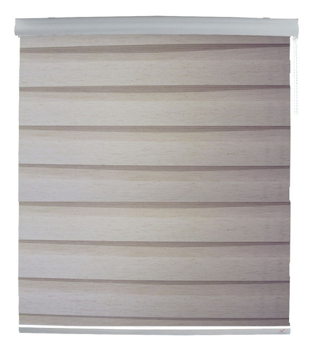 Cortina Roller Duo Lino 120x120cm Color Beige Vincenzi, Persiana Doble Para Controlar La Luz, Térmica, Mejora La Privacidad Con Estilo De Tela Moderno