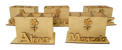 17lapicera Madera Mdf Personalizada Con Nombre Sin Pintar