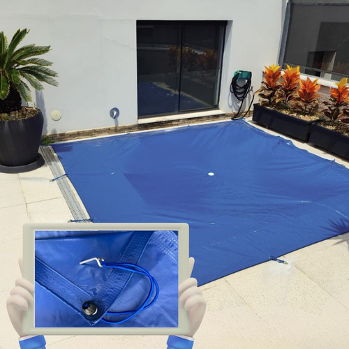 Capa Piscina 5x5 Emborrachada Forte Leve + Kit +