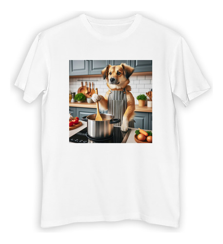 Remera Niño Perro Cocinando Amor Cocina Cocinero M3