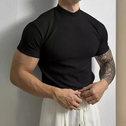 Camiseta Para Hombre Con Cuello Redondo De Verano De Manga C