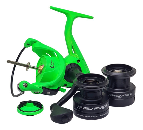 Imagen 5 de 5 de Reel Frontal Caster Speed Force 2004 Derecho/izquierdo Color Verde/negro