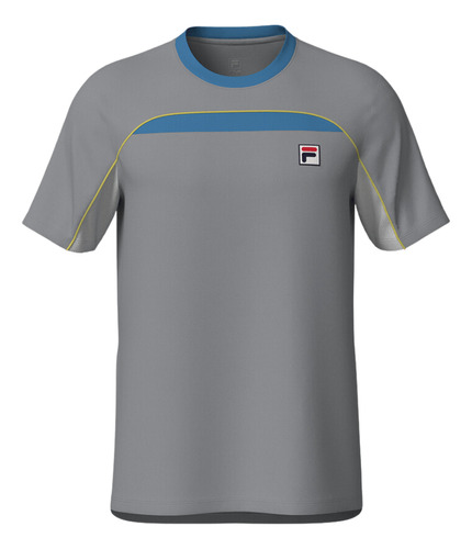 Remera Fila Hombre Backspin Manga Corta Gris Claro