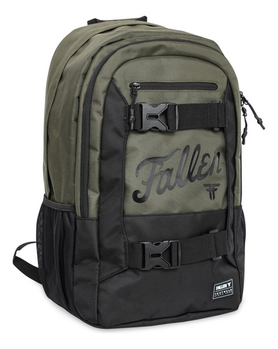 Mochila Fallen Fury Board Color Olive/Black Diseño de la tela Lisa