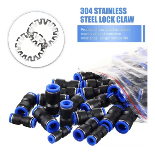 Hapemein® 50 Conectores De Empuje Rectos, 1/2, 3/8, 5/16, 1/4, 5/32