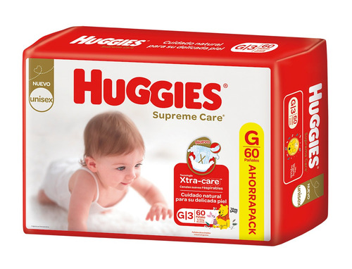 Imagen 1 de 1 de Pañales Huggies Supreme Care G 60 u