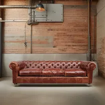Comprar Sillon Chester 4 Cuerpos Cuero Sofa Chesterfield Vacuno Real