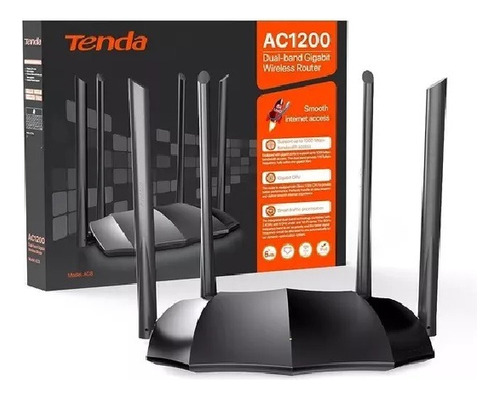 Router Tenda Dual Band Ac1200 Ac8 Gigabit Game Fibra Optica 