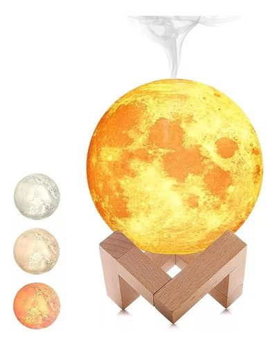 Lampara Luna 3d Humificador Aire Difusor Aromas Decoración