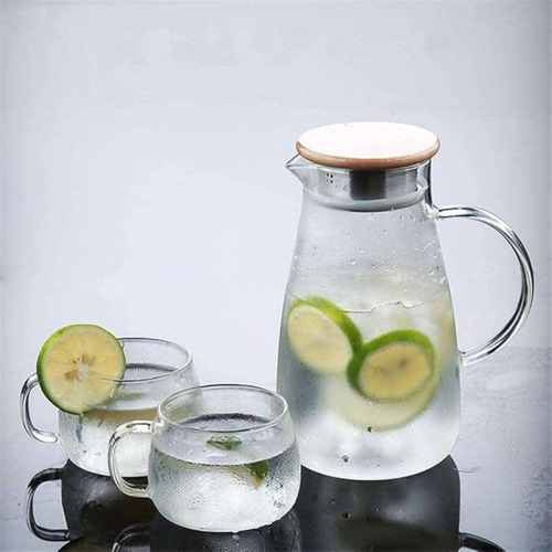 Jarra De Vidro C/ Tampa Inox E Bambu 1,5l - Vencedor