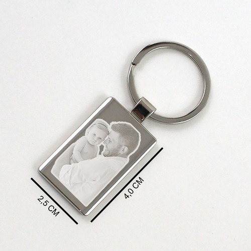 Chaveiro Personalizado Com Foto Gravada Em Aço Inox Cor Prateado