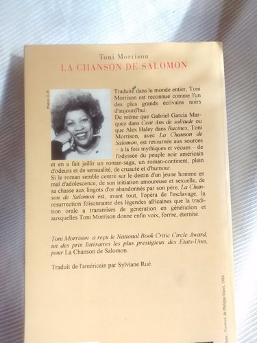La Chanson De Salomon Toni Morrison Belfond En Frances