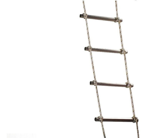 Escada De Corda Com Degraus De Alumínio (lance C/4,8 Metros)