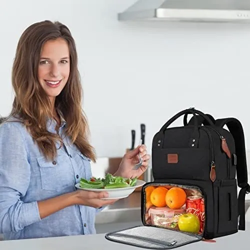 Mochila Con Compartimiento Termico Para Almuerzo-negro