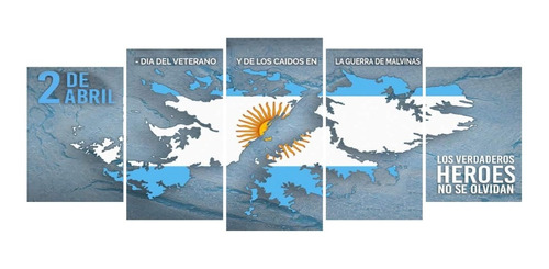 Cuadro Escalonado  Bandera Malvinas 3 4070