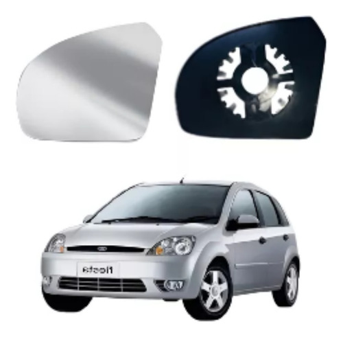 Lente Espelho Retrovisor Fiesta 2002 A 2014 C/ Base Le