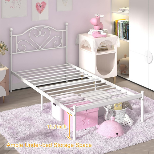 Base De Cama Individual Weeho De Metal Blanco