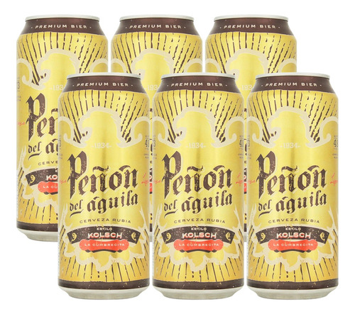 Cerveza Peñon Del Aguila Kolsch Lata 473ml Pack X6 - Gobar