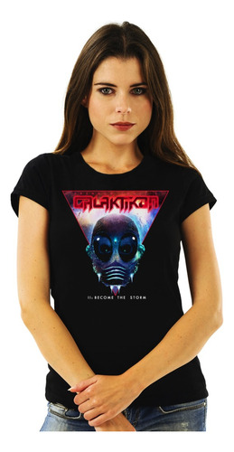 Polera Mujer Galaktron Become The Storm Frente Metal Impresi