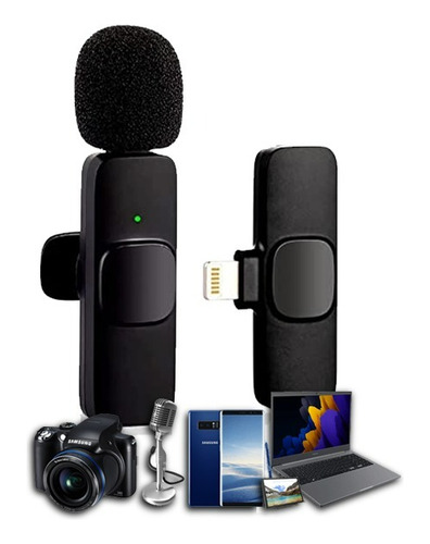 Microfone Profissional Sem Fio Duplo Lapelak9 Iphone 14 Ios Conector De 8 Pinos ( Iphone )