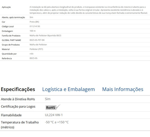 Malha Auto Fechamento 13mm X 2 Metros P/ Cabos E Mangueiras