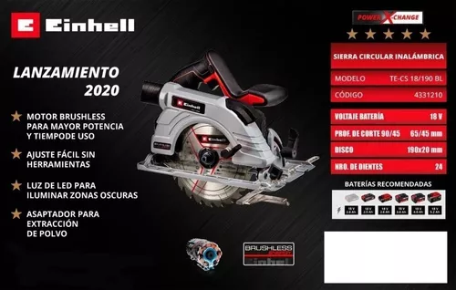 Sierra Circular TE-CS 190/1 - Herramientas Einhell