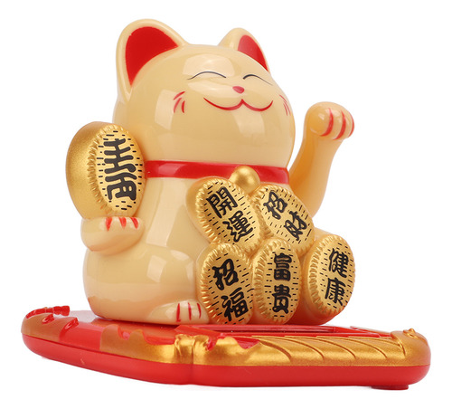 Maneki Neko Lucky Cat Funciona Con Energía Solar, Tamaño Peq