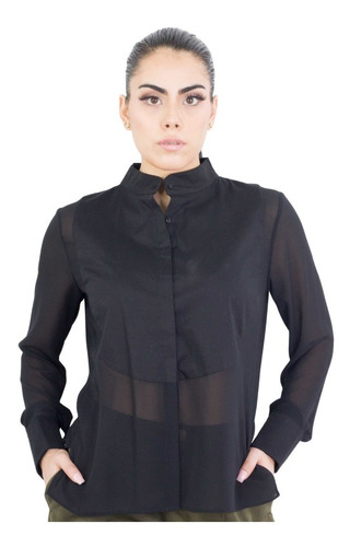 Imagen 1 de 2 de Blusa Camisera Tipo Smoking