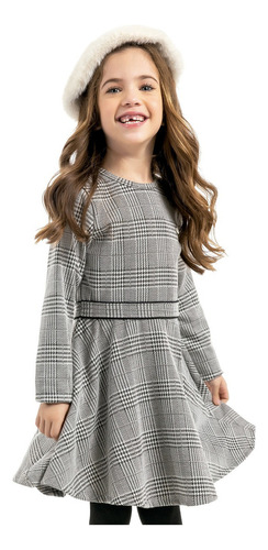 Vestido Infantil Menina Manga Longa Moletom Inverno Kamylus