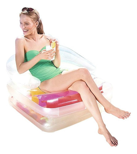 Sillones Para Piletas Inflables Colchoneta Flotador!! Color Blanco