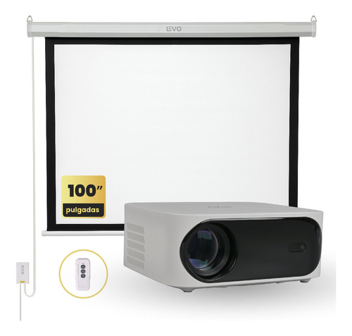 Pack Proyector Orion Full Hd + Telón 100 Eléctrico Levo Blanco