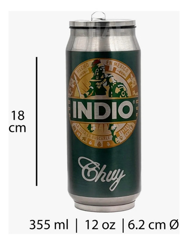 Termo Estilo Lata De Cerveza Chela Acero Inox Varios Diseños