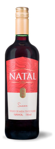 Vinho Natal Tinto Suave De Mesa Nacional - 750ml