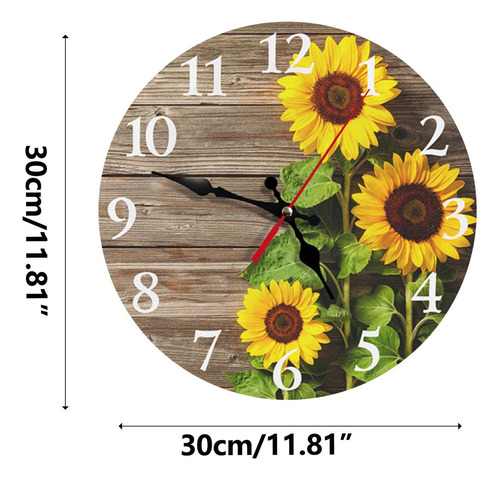 Nuevo Reloj De Pared Con Diseño De Girasol Rústico, Retro,