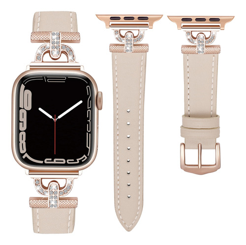 Correa De Cuero Compatible Con Apple Watch Band De Mujer De