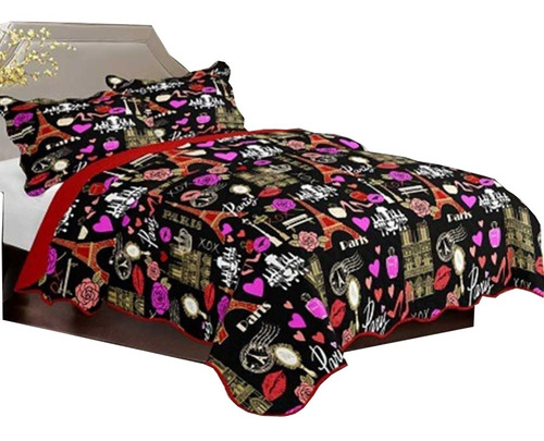 Cubrecama Reversible Estampado 2 1/2 Plazas Pierre Cardin