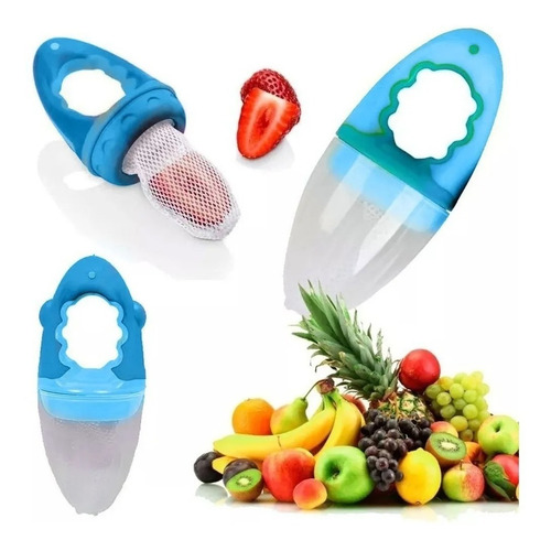 Imagem 4 de 5 de Chupeta Alimentadora Infantil Bebês Redinha Frutas Menino