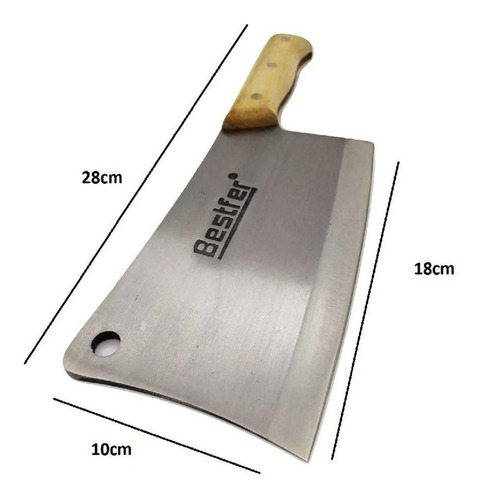 Faca Cutelo Tipo Artesanal Aço Inox 8 Pol 21 Cm Qualidade