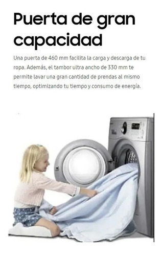 Imagen 8 de 10 de Lavarropas Automático Frontal Samsung Ww65m0nhuu 6,5k Silver