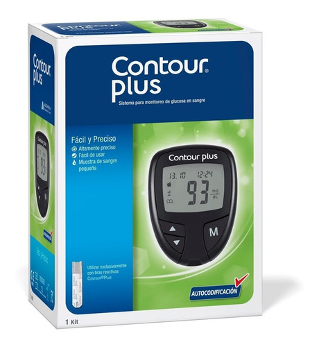 Imagen 1 de 1 de Glucómetro Contour Plus Con 5 Tiras Y 5 Lancetas