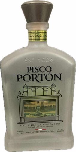 Botella Pisco Portón Vacía Coleccionable Est. 1684 375ml 43%
